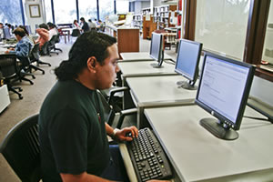 Student at a computer