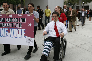MDC Students Rally and Lead Procession to Cast Early Votes in Florida Primary