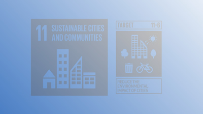 Abstract images depicting sustainable cities and communities with a blue hue
