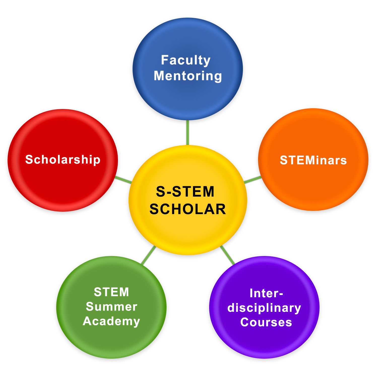 Graphical represetation of S-STEM Scholars educational support list