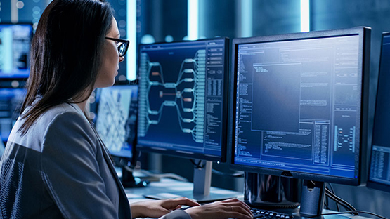 Woman working in an IT department