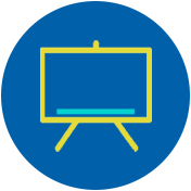 Icon of a presentation board